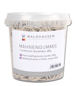 Waldhausen Gumki do grzywy i ogona w wiaderku, 400g białe