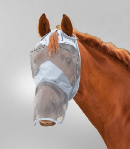 Waldhausen Maska przeciw owadom Premium bez ochrony uszu, z osłoną chrap silver grey pony