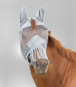 Waldhausen Maska przeciw owadom Premium z ochroną uszu i frędzlami silvey grey cob